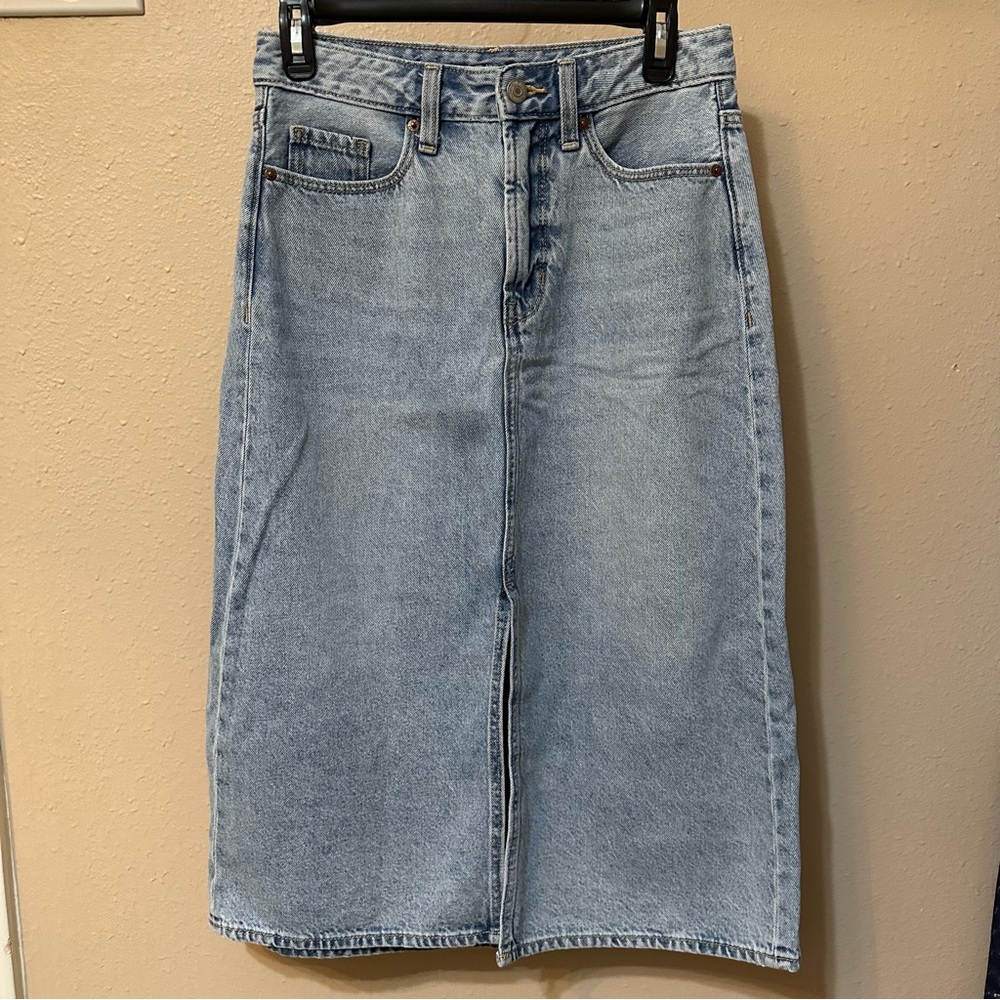 Old Navy Midi Light Denim Skirt
